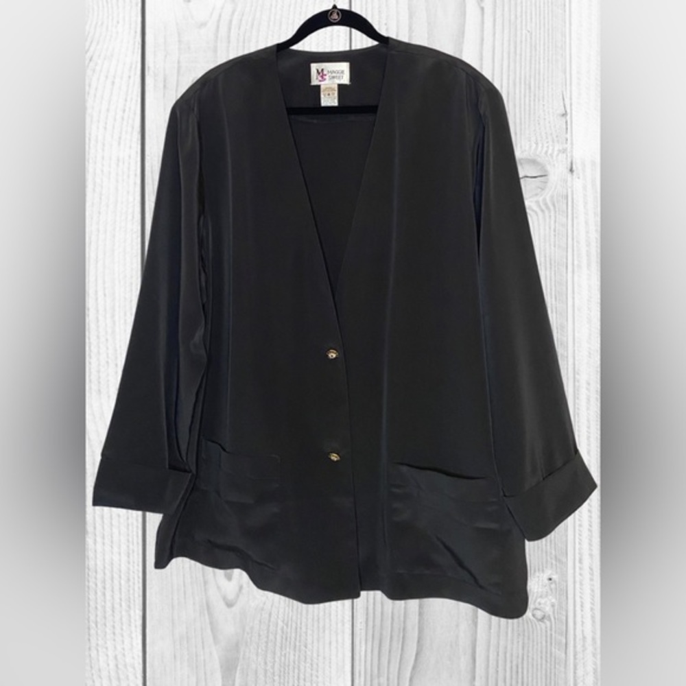 Women’s Vintage Maggie Sweet Black Button Up Shirt Blouse Size‎ 2X